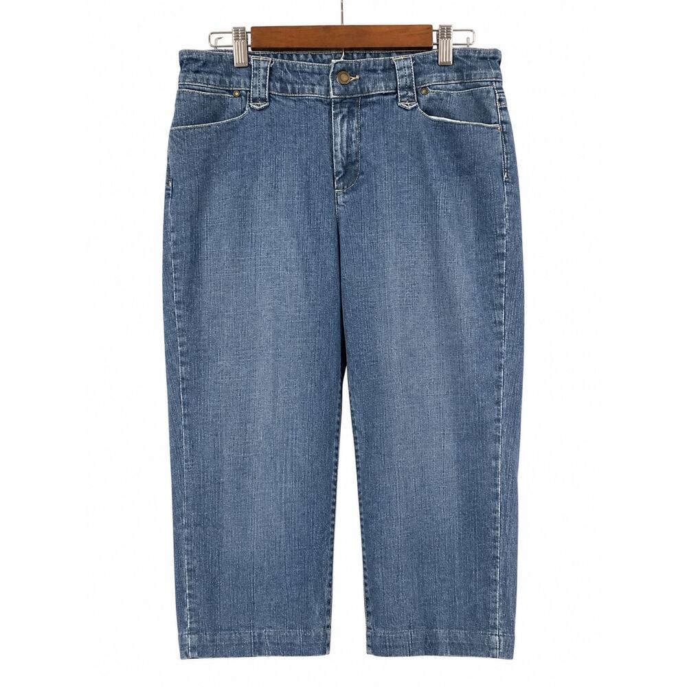 Chico’s Platinum‎ Holland M Crop Capri Jeans Women’s 1.5 Medium 10 Embellished